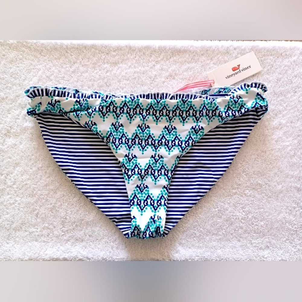 NWT Vineyard Vines Reversible Bikini Bottoms, Size L